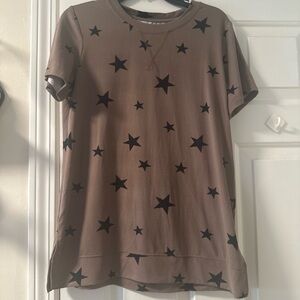 Brown Star Print T-Shirt